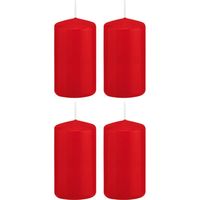 4x Kaarsen rood 6 x 12 cm 40 branduren sfeerkaarsen - Stompkaarsen - thumbnail