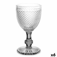 Wijnglas Diamant Transparant Antraciet Glas 330 ml (6 Stuks) - thumbnail
