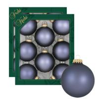 Kerstballen - 16x stuks - blauw/velvet stone blue - 7 cm - glas