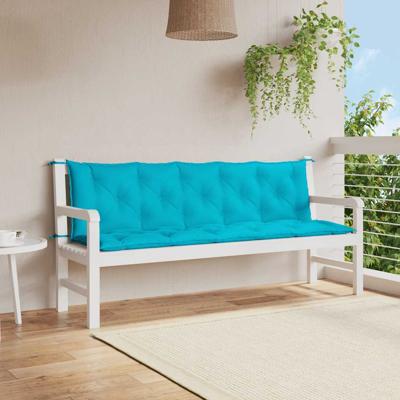 Tuinbankkussens 2 st oxford stof turquoise