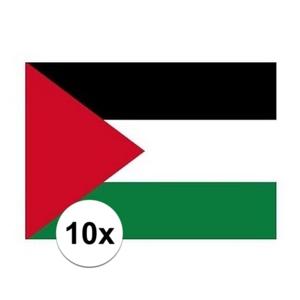 Vlag van Palestina stickers - 10x stuks - 7.5 x 10 cm - Binnen/buiten