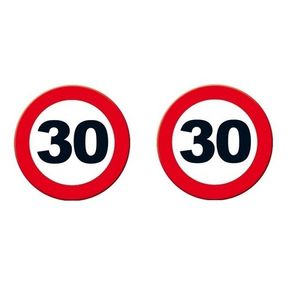 30 jaar feestdecoratie borden 49 cm set van 2 stuks