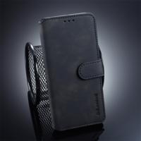 DG. MING Retro olie kant horizontale Flip Case voor Galaxy S10 met houder & kaartsleuven & portemonnee (zwart)
