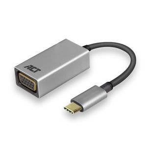 ACT AC7000 USB-C naar VGA female adapter, kabellengte 0.15m, aluminium behuizing