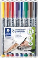 Staedtler 318 WP8 permanente marker Zwart, Blauw, Bruin, Groen, Oranje, Rood, Violet, Geel 8 stuk(s) - thumbnail