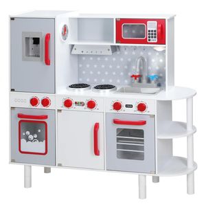 Kinderspeelkeuken hout met 38-pcs. accessoires