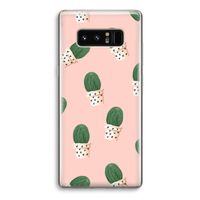 Cactusprint roze: Samsung Galaxy Note 8 Transparant Hoesje