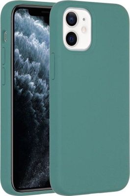 AccezzLiquid Silicone Backcover iPhone 12 Mini Telefoonhoesje Groen