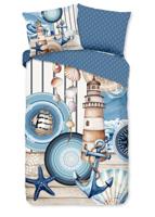HIP Dekbedovertrek "mandalas/ maritiem" - Blauw - (140x200/220 cm) - Katoen Satijn