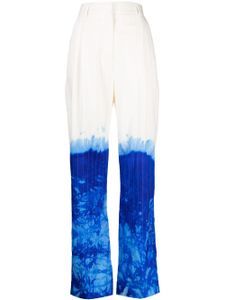 Stain Shade pantalon de costume à motif tie dye - Blanc