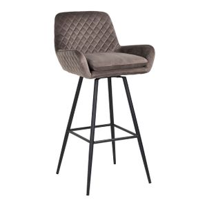 Richmond Draaibare Barstoel 'Linsey' Velvet, kleur Stone (zithoogte 75cm)