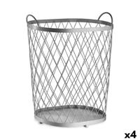 Mand Gift Decor Zilverkleurig Zilver Metaal 40 L (4 Stuks)