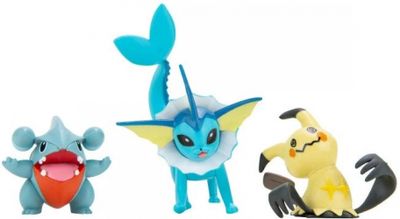 Pokemon Battle Figure Pack - Vaporeon, Mimikyu, Gible