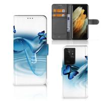 Samsung Galaxy S21 Ultra | Telefoonhoesje | Met pasjeshouder | Vlinders
