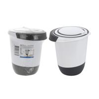 Basic Mengkom met deksel 1.5l wit/zwart