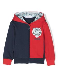 Roberto Cavalli Junior hoodie zippé à design colour block - Bleu