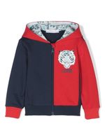 Roberto Cavalli Junior hoodie zippé à design colour block - Bleu - thumbnail