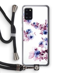 Waterverf bloemen: Samsung Galaxy A31 Transparant Hoesje met koord