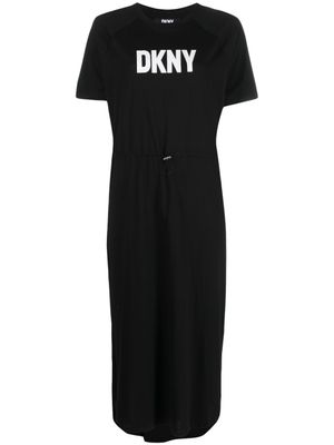 DKNY robe sans manches à fleurs - Noir