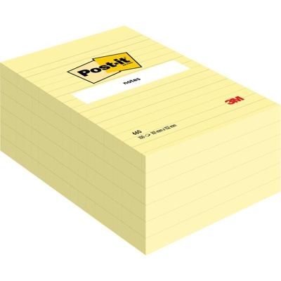 Memoblok Post-it 660 lijn 102x152mm canary yellow | 6 stuks Memoblok Post-it 660 lijn 102x152mm canary yellow | 6 stuks