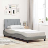 Bedframe zonder matras "Hanko" 80x200 cm stof lichtgrijs
