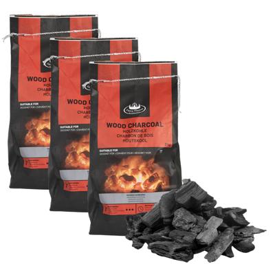 Fancy Flames Barbecue/bbq Houtskool - 3x - 3 kilo - 100% natuurlijk - geschikt voor BBQ