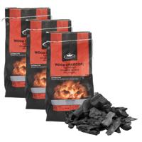 Fancy Flames Barbecue/bbq Houtskool - 3x - 3 kilo - 100% natuurlijk - geschikt voor BBQ
