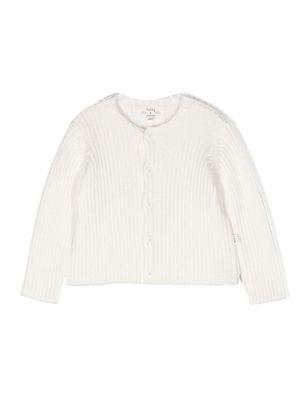 TEDDY & MINOU cardigan en coton à design nervuré - Blanc