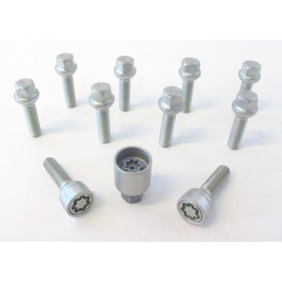 H&R Wielboutenset bolkonisch R12 M12x1.50 - Lengte 47mm - 10 stuks (bv. Mercedes) - incl. wielsloten HR1254702SET