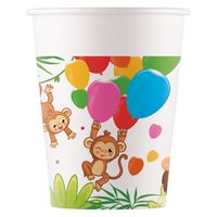 Globos Papieren bekers fsc jungle ballonnen, 8st.