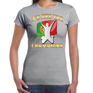 Verkleed T-shirt voor dames - Portugal - grijs - voetbal supporter - themafeest