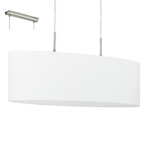 EGLO Pasteri - Hanglamp - 2 Lichts - 75cm - Nikkel-Mat - Wit