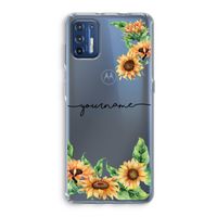 Zonnebloemen: Motorola Moto G9 Plus Transparant Hoesje