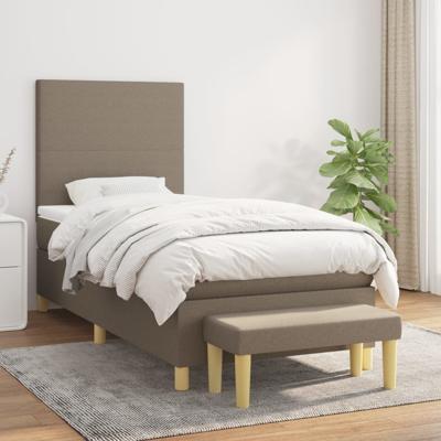 Boxspring met matras stof taupe 100x200 cm