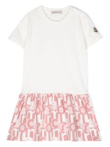 Moncler Enfant robe à imprimé monogramme - Blanc