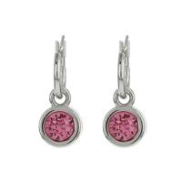 Biba Hang Oorbellen met Swarovski Steentje Rose
