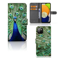 Samsung Galaxy A03 Telefoonhoesje met Pasjes Pauw - thumbnail