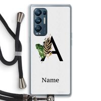 Charcoal Flora: Oppo Find X3 Neo Transparant Hoesje met koord