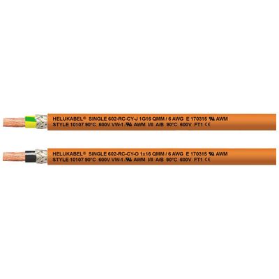 HELU 69632-500 Geleiderkettingkabel Single 602-RC-CY-O 1 x 10 mm² Oranje 500 m