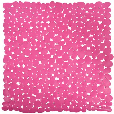 Douche/bad anti-slip mat badkamer - pvc - fuchsia roze - 53 x 53 cm - vierkant
