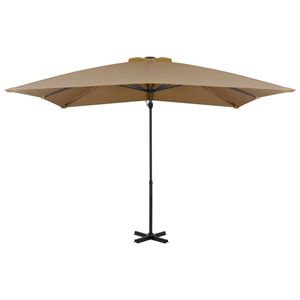 The Living Store Hangende Parasol - 250 x 250 x 230 cm - Taupe - UV-beschermend polyester - Aluminium paal - Met