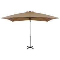 The Living Store Hangende Parasol - 250 x 250 x 230 cm - Taupe - UV-beschermend polyester - Aluminium paal - Met - thumbnail