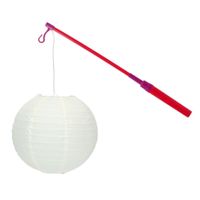 Lampionstokje 40 cm - met lampion - wit - D25 cm