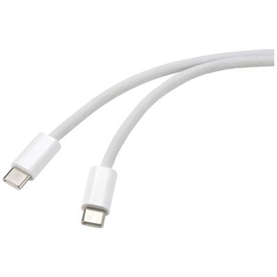 Renkforce RF-6056884 USB-kabel USB-C stekker, USB-C stekker 3.00 m Wit Verdraaide paren