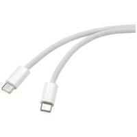 Renkforce RF-6056884 USB-kabel USB-C stekker, USB-C stekker 3.00 m Wit Verdraaide paren