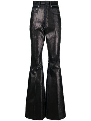 Rick Owens pantalon évasé à sequins - Bleu