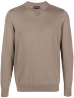 Emporio Armani pull en maille fine à col rond - Marron