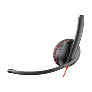 HP Poly Blackwire C3225 Over Ear headset Computer Kabel Stereo Zwart Headset, Volumeregeling, Microfoon uitschakelbaar (mute)