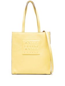 Miu Miu sac cabas à logo embossé - Jaune