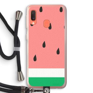 Watermeloen: Samsung Galaxy A20e Transparant Hoesje met koord